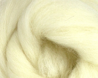 White Jacob Wool Top Roving / 1oz