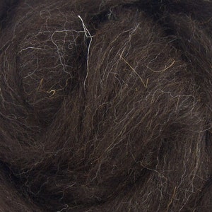 Black Jacob Wool Top Roving / 1oz