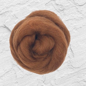 Dyed Shetland Wool Top Roving / 1oz - Chocolate