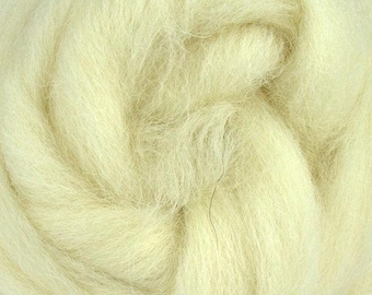 Texel Wool Top Roving - Undyed Natural Spinning & Felting Fiber / 1oz