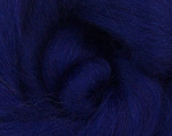 Dyed Corriedale Natural Spinning Fiber Wool Top Roving / 1oz - Tanzanite