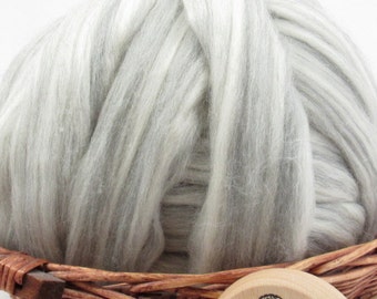 Mixed Merino Wool Top Roving - Undyed Natural Spinning & Felting Fiber / 1oz