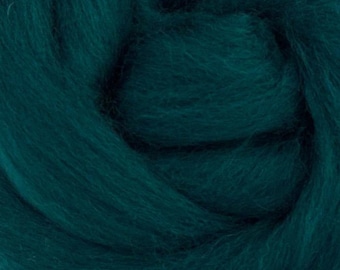 Dyed Corriedale Natural Spinning Fiber Wool Top Roving / 1oz - Mallard