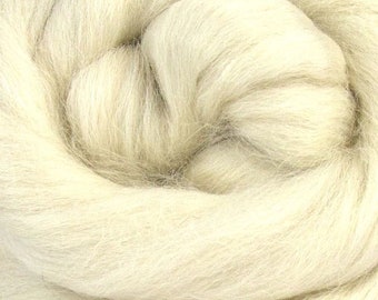 White Baby Alpaca Top - Undyed Natural Spinning Fiber/ Roving - 1oz