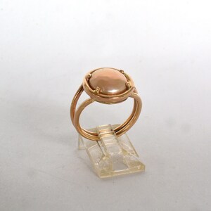 Pink Coin Pearl Ring 14kt Yellow Gold