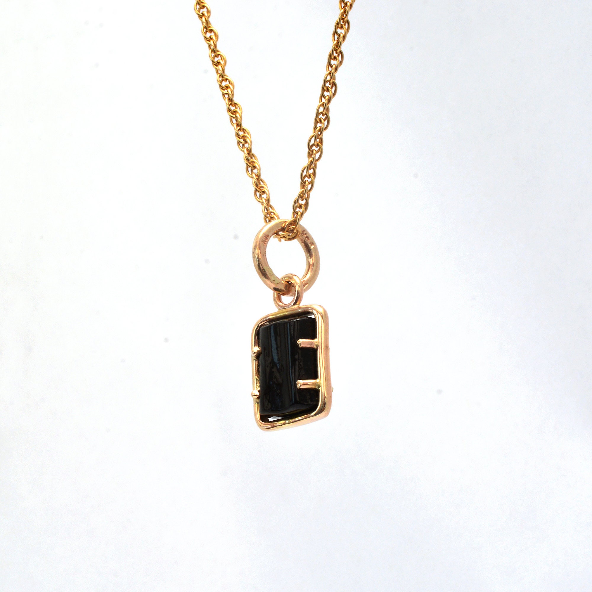Black Coral Pendant 14kt Yellow Gold Etsy Australia