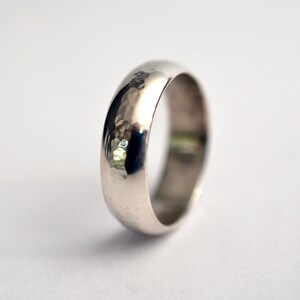 Sterling Silver Low Dome Hammered Band