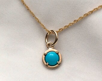 14kt Sleeping Beauty Turquoise Pendant