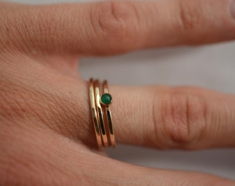 14kt Yellow Gold Hammered Bands