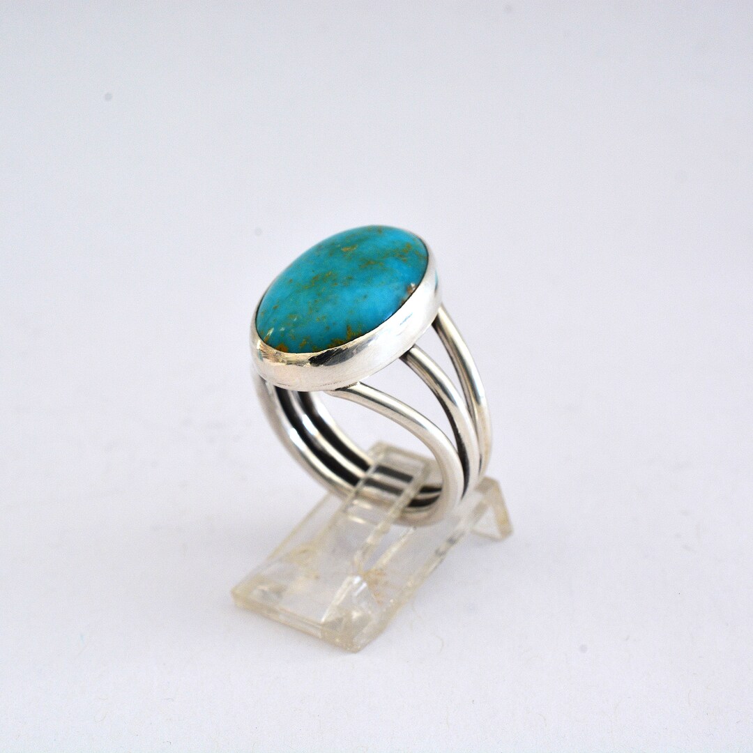 Kingman Turquoise Sterling Silver Ring - Etsy