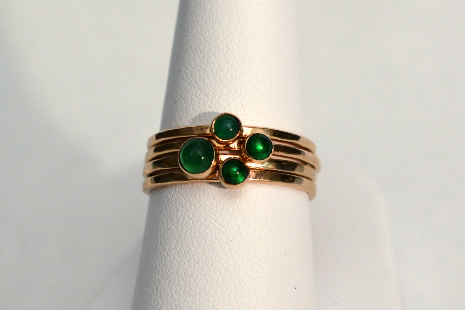 Emerald stackable shop ring yellow gold
