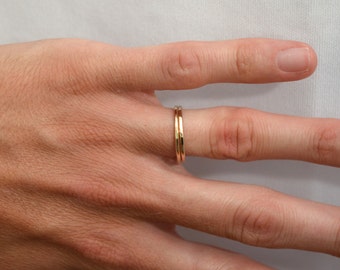 14kt Yellow Gold Hammered Bands