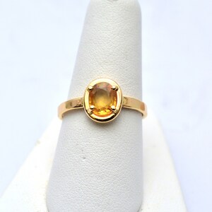 Yellow Sapphire 1.2ct Cushion Cut 14kt Yellow Gold Ring