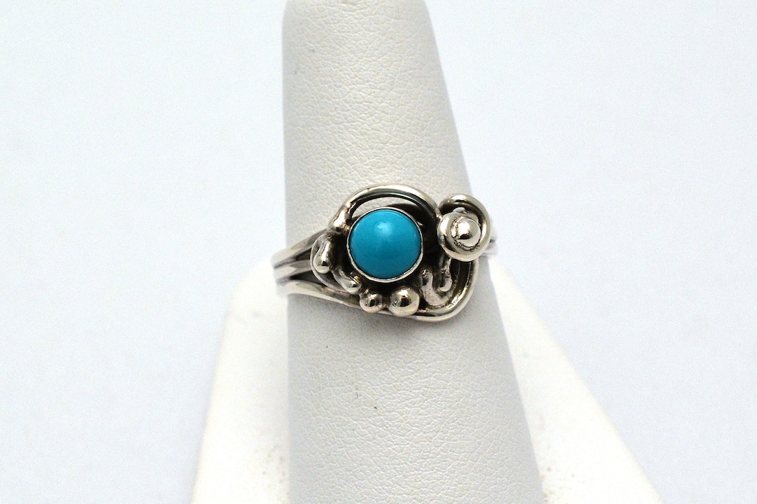 Sleeping Beauty Turquoise Unique Sterling Silver Sculptural Ring - Etsy