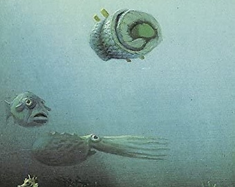 Herring Postcard Artist Michael Sowa Art Illustration Fish  Surreal Light Art magic Fantasy Dreams Dream Food Sushi Sunday Breakfast Sea