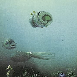 Hareng Artiste Carte postale Michael Sowa Art Illustration Poisson Surréaliste Lumière Art magie Rêves Rêve Nourriture Sushi Dimanche Petit déjeuner Mer