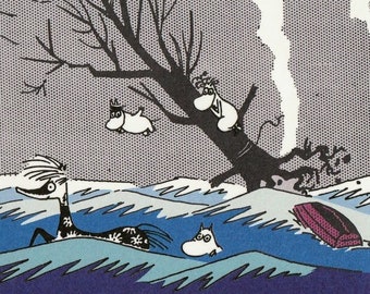 Moomin - The Storm - Postcard - Tove Jansson - Moomintroll Finland Sweden Fairytale Fantasy Cute Chair Summer Kawaii Rare  card Illustration