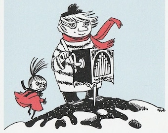 Moomin - Too-Ticky and Little My Postcard - Tove Jansson - Moomintroll Finland Sweden Fairytale Fantasy Cute Winter Loving Craftsperson Rare