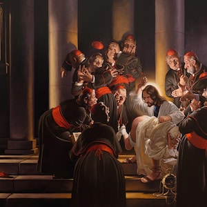 Le Messie au Vatican Carte postale d'artiste Gerhard Haderer Jardin surréaliste Love Creation Art Illustration