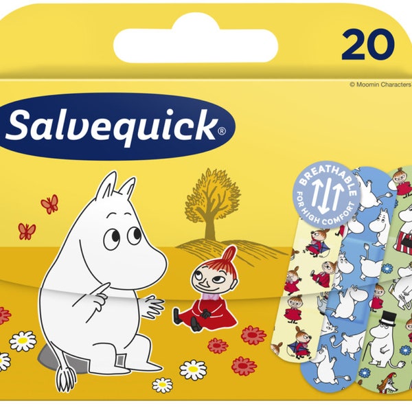 Moomin Plasters Band-Aids Water and Dirt Resistant plasters in three different motifs and three sizes. Adhesive plaster Patch