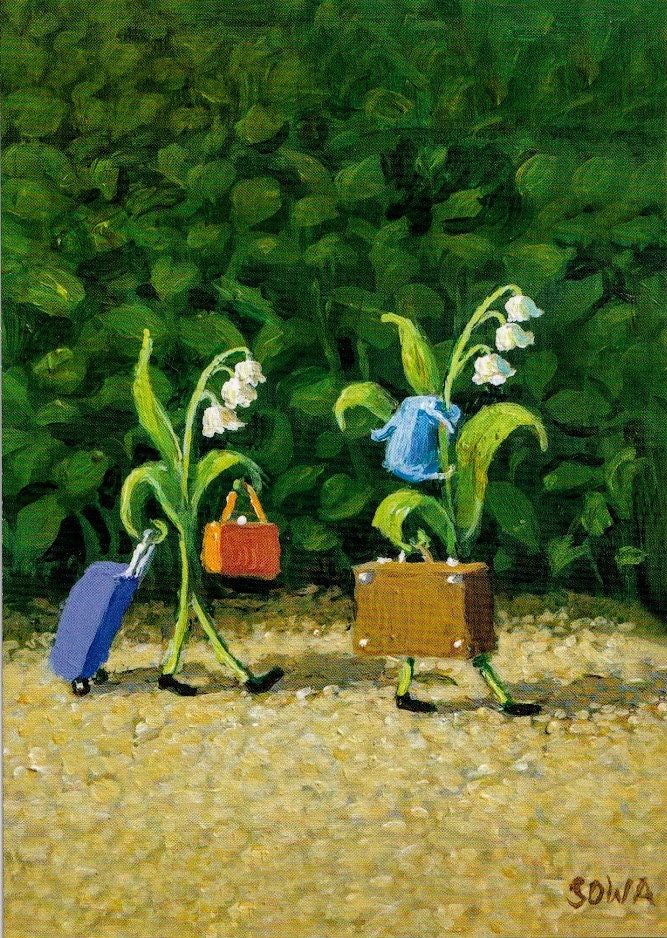 Lily of the valley moves Postcard Artist Michael Sowa Art