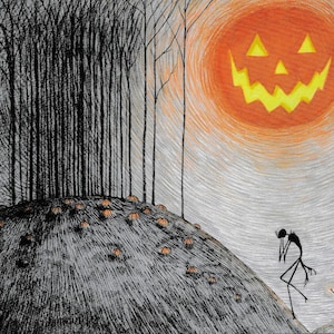 Nightmare Before Christmas Era un tardo autunno ad Halloweenland E l'aria era piuttosto gelida Cartolina di Tim Burton Qualità da museo X-large