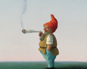 Joint Elf Postcard Artist Michael Sowa Art Illustration Surreal Light  magic Fantasy Sky Dreams Dream Home Living Fun Art Painting Life