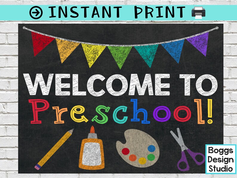 Welcome to Preschool Sign Back to School Sign Classroom | Etsy