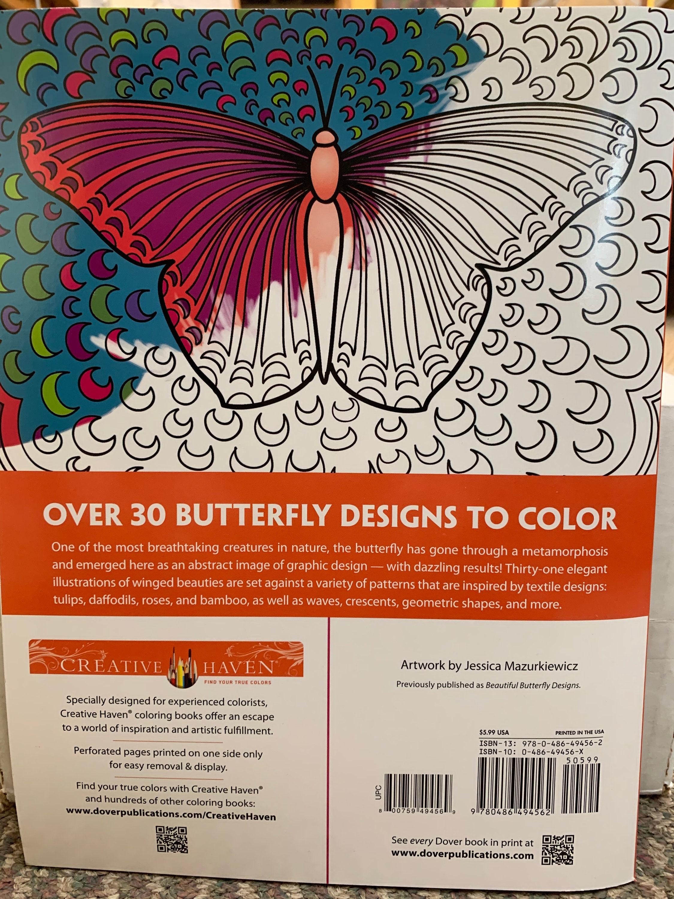 Creative Haven Beautiful Butterfly Designs Coloring Book - Etsy