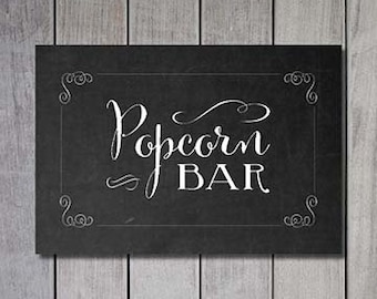 Popcorn Bar DIGITAL DOWNLOAD 13"x19" Wedding Sign