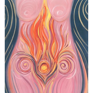 Vesta, Goddess of the Hearth and its Fire, Digital Download, Printable Wall Art, Downloadable, Spiritual Art, ORIGINAL WATERCOLOR PAINTING