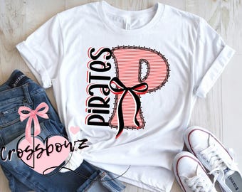 Pirates, Appling County, Baxley, Georgia, Sports, School, Football, Bow, Croquette, Lace, Preppy, Seersucker, PNG, Digital File, Download