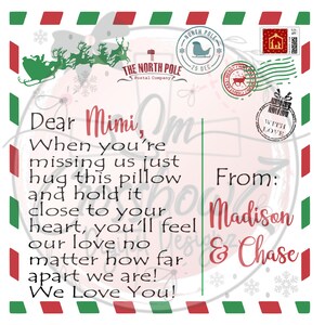 Weihnachten, Kissen, Nana, Mimi, Grandkids, Mama, Papa, Liebe, Postkarte, Umarmungen, Küsse, PNG, digitale Datei, Download, Sublimation, Mail