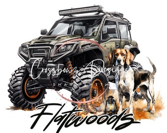 Flatwoods, Dog, hunting, swamping, ATV, mud, backwoods, PNG, sublimation, Digital File, Download, Printable