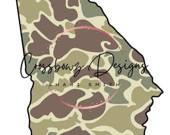 Georgia, State, County, Camo, Duck, PNG, Digital File, Download