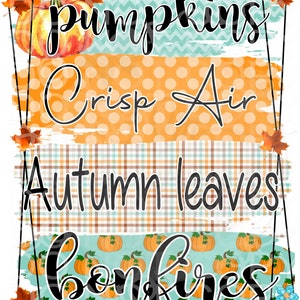 Fall, Leaves, Pumpkins, bonfires, PNG, Sublimation, Digital File