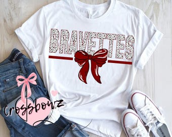 Bravettes, Croquette, Bow, Cute, School, Sport, Maroon, Dalmatian, Preppy, PNG, Digital File, Download