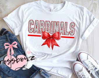 Cardinals, School, Team, Sports, Preppy, Cute, Bow, Croquette, PNG, Digital File, Download