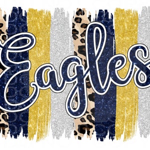 Adler, Gold und Marine, Pinselstrich, Gepard, Teams, PNG, Sublimation, digitale Datei