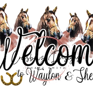 Horse, Welcome, Door Mat, Western, PNG, Sublimation, Digital File, Download