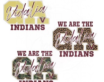 Indians, Vidalia, Toombs County, Georgia, WE ARE, Sports, School, Team, PNG, Camo, Cheetah, Digital File, Download
