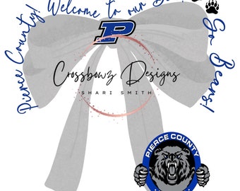Pierce County, Blackshear, Bears, School, Football, Sports, Team, Bear Den, Bow, Croquette, PNG, Digital File, Download