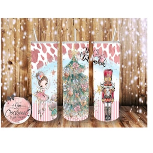 Noël, Casse-Noisette, Festif, Ballet, Rose, Tumbler, PNG, sublimation, Fichier numérique