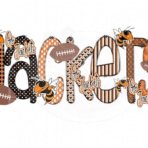 Yellow Jackets, Football, Go Jackets, Orange and Black, PNG, Sublimation, Digital Design, School Team