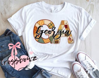 Georgia, Peach State, GA, Patchwork, Cute, Love, PNG, Digital File, Download