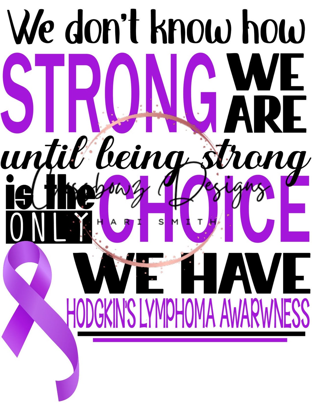 Hodgkin Lymphoma, Purple Ribbon, Strong, Cancer, Warrior, Fighter, PNG ...