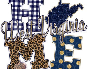 HOME, Love, West Virginia, State, PNG, Digital Download, Sublimation, Pillow