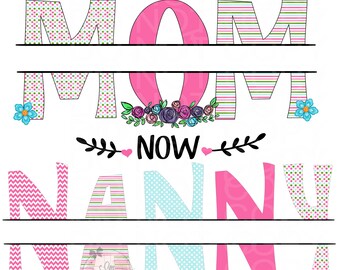 Mamá, NIÑERA, Primera mamá, Ahora niñera, Día de la Madre, PNG, Sublimación, Archivo digital, Descargar, En blanco, Agregar nombres