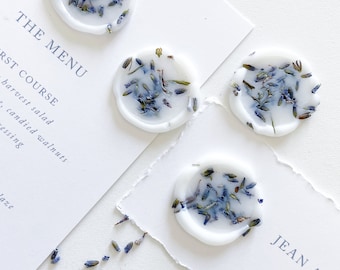 Vellum & Lavender Wax Seal Stickers // Custom Wedding Invitation Wax Seals with Adhesive Backing