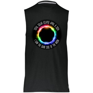 Total Solar Eclipse April 8, 2024, I Saw The Dark Side Of The Moon, Solar Eclipse 2024, Essential Dri-Power Sleeveless Muscle Tee